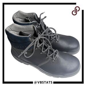 Atlas Men's Leather Steel Toe Cap Mid S3 Safety Work Boots Black‎ Size 13 NWOT